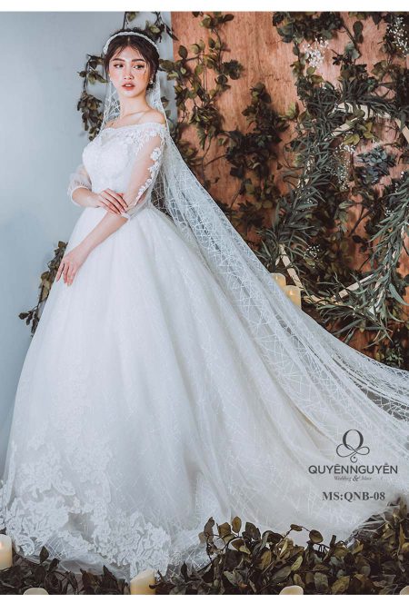 Váy cưới hoa 3D trễ vai xòe nhẹ bồng bềnh (PDPN-R15) – M.O.T Bridal – For  Love, For Life