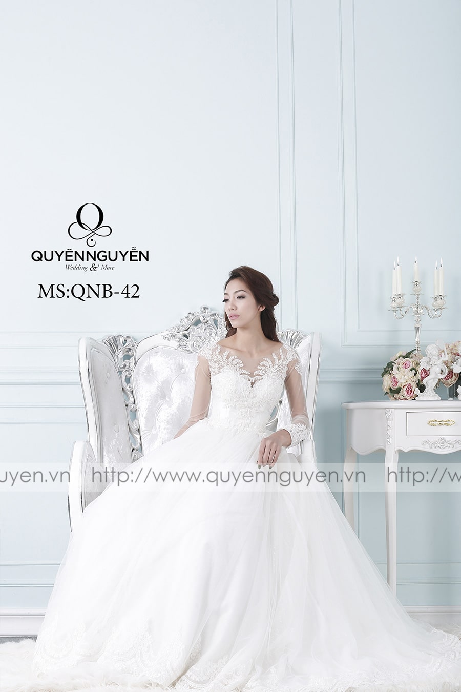 Váy cưới dáng bồng QNB 42