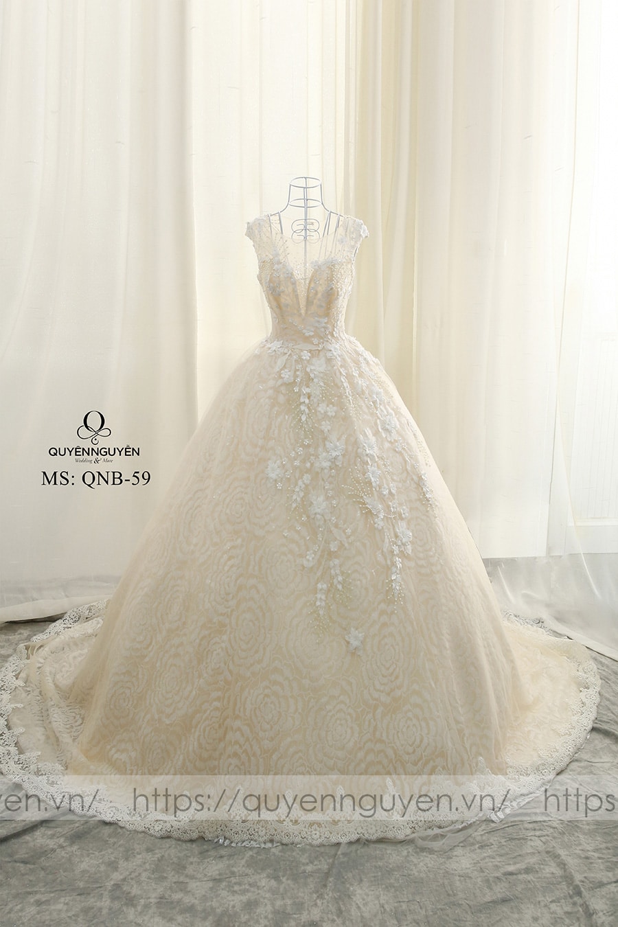 Váy cưới dáng bồng công chúa QNB 59