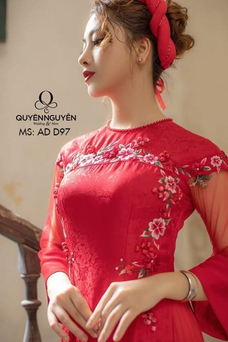 Áo dài đỏ AD D97