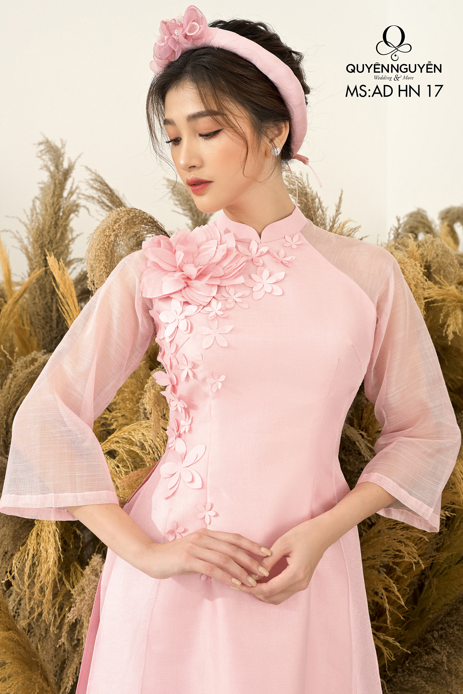 Áo dài hồng nhạt AD HN1