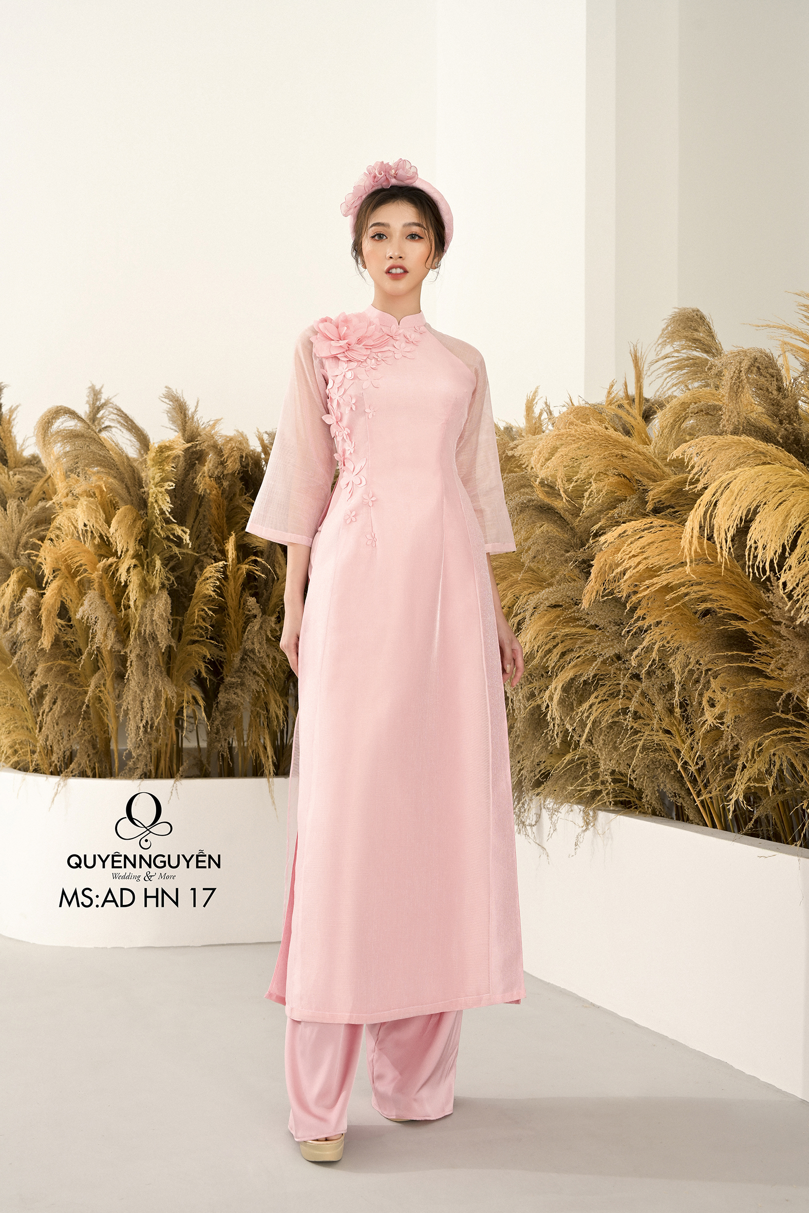 Áo dài hồng nhạt AD HN1