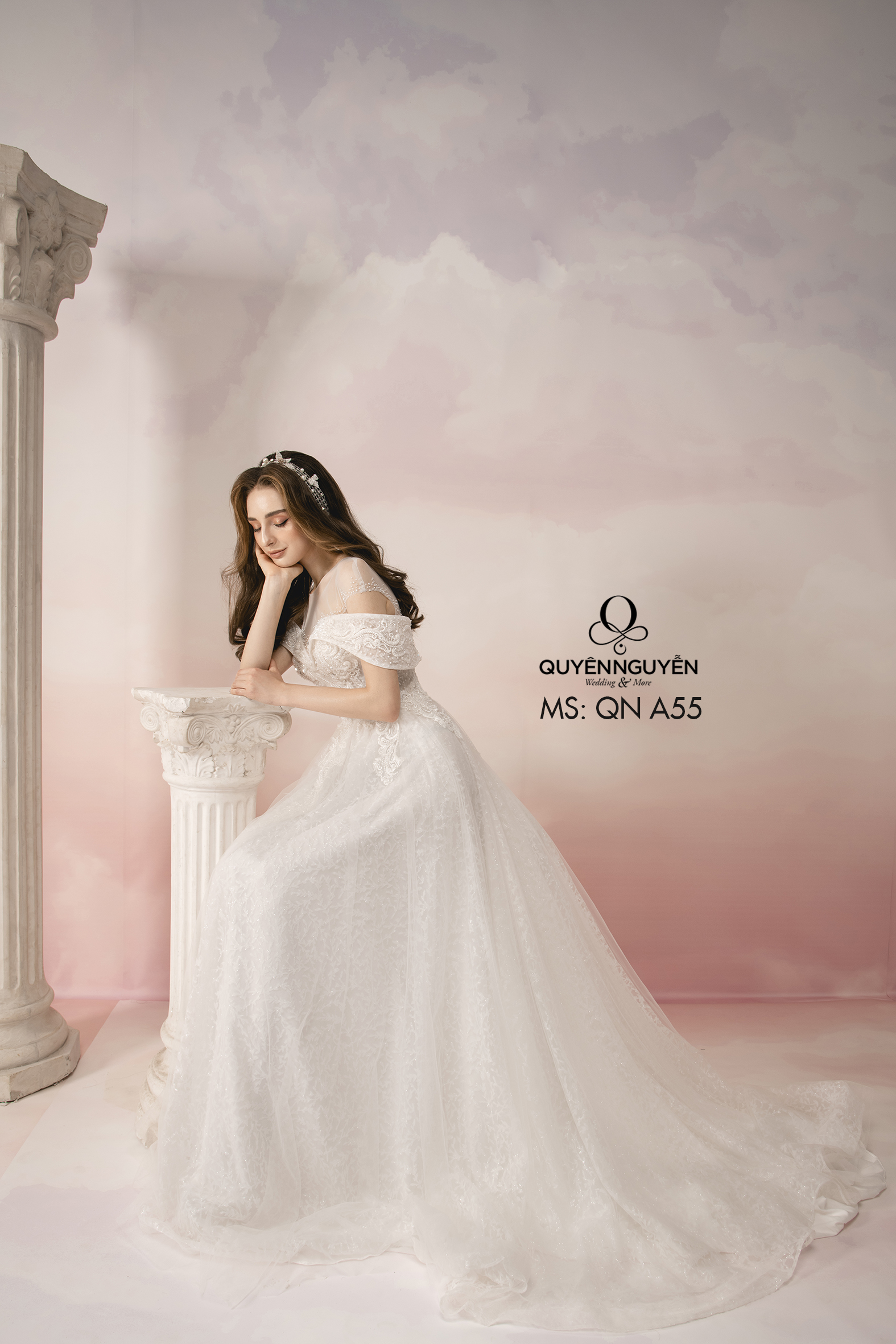 Váy cưới dáng chữ A QNC55