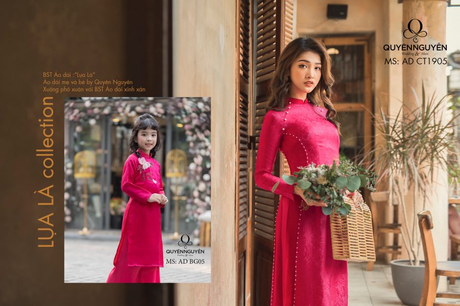 9 mẫu áo dài cách tân 2020 mẹ và bé đẹp nhất