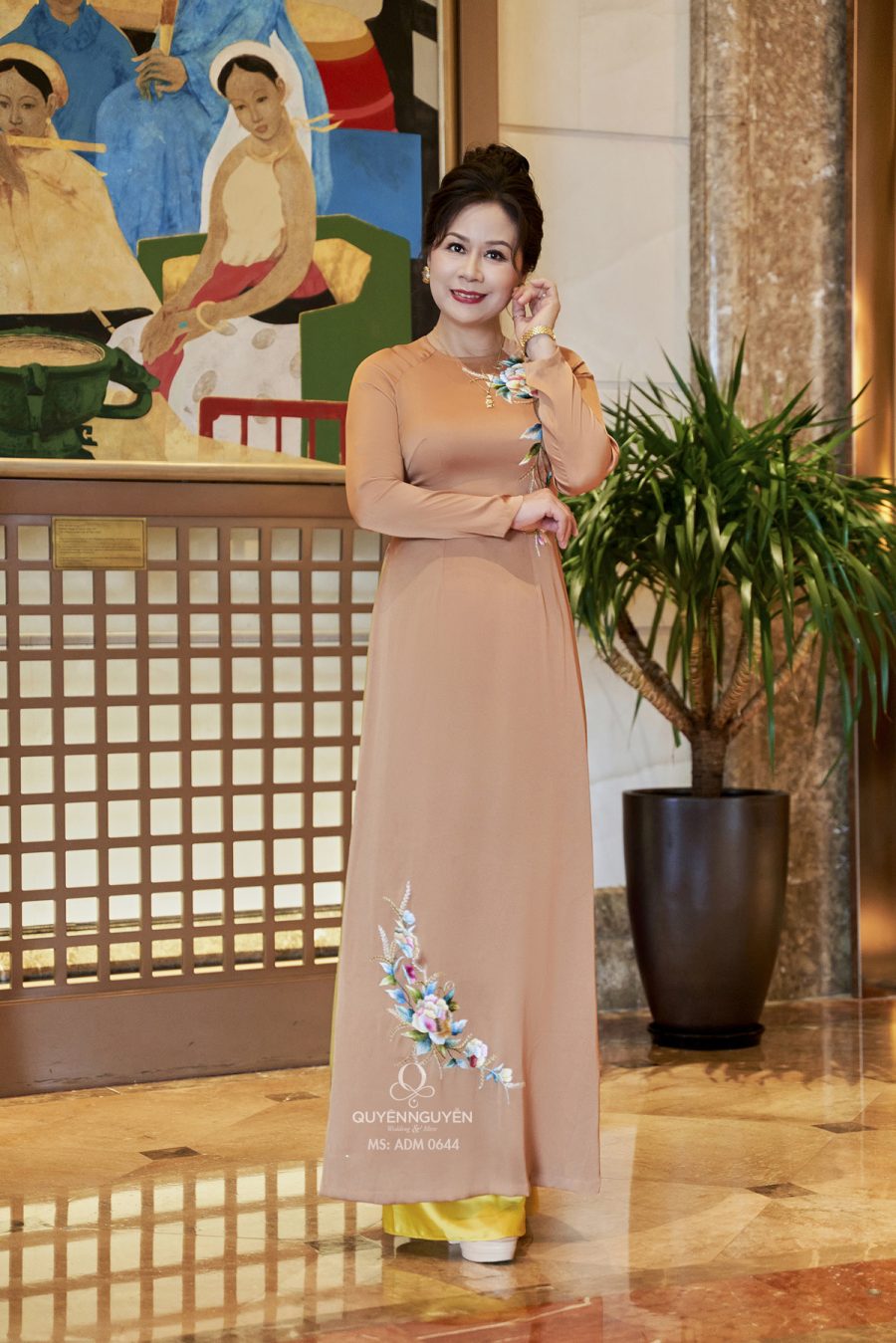 Áo dài bà sui Gấm Hoa ADM0644