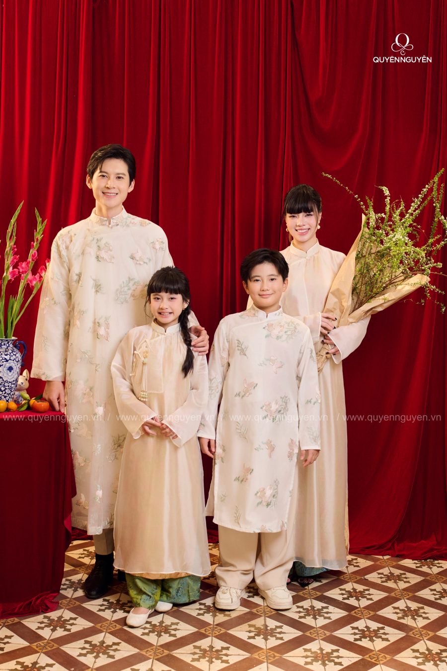 Set Áo dài Gia đình Hỷ Xuân