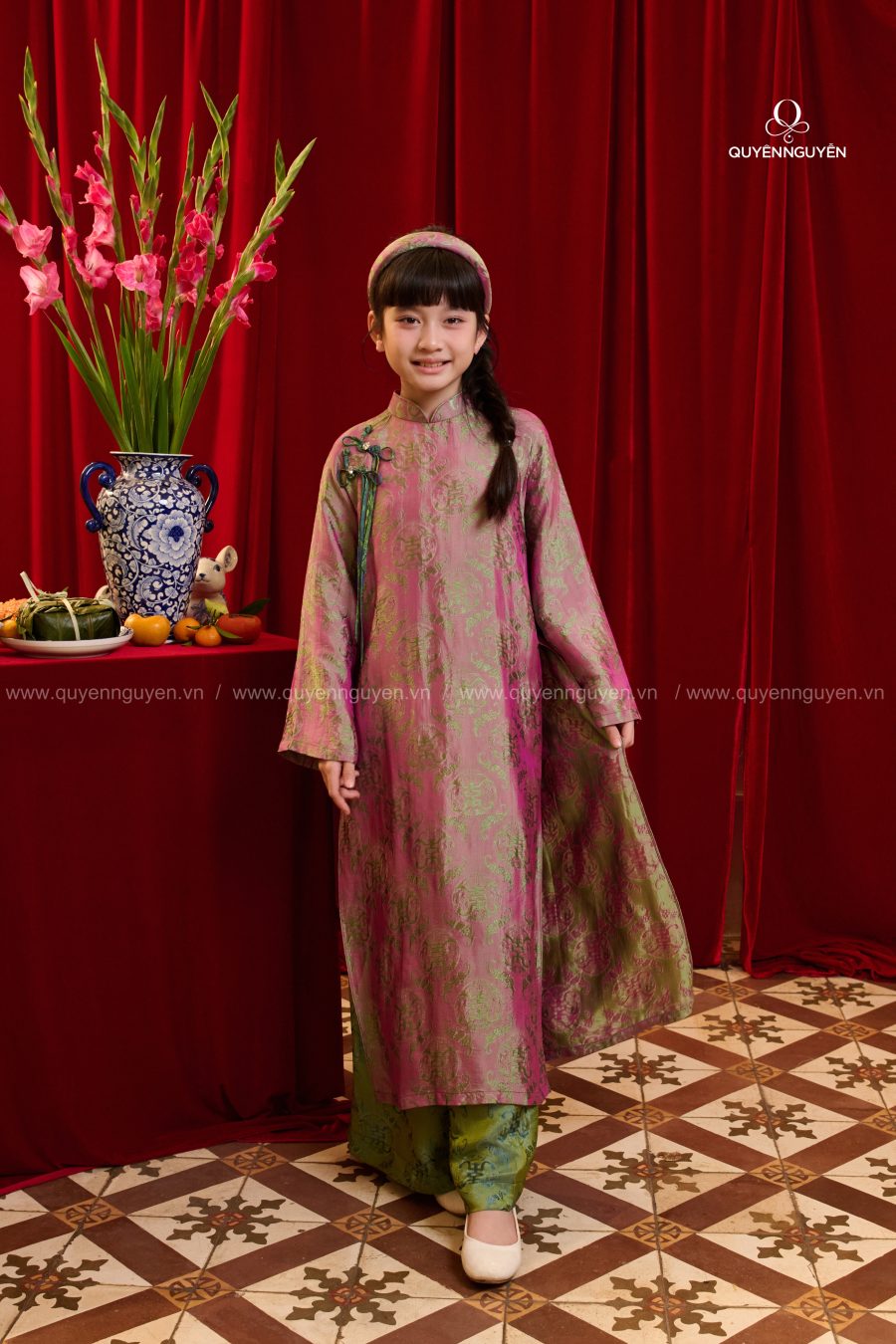 Áo dài bé gái Sương Khuê 11